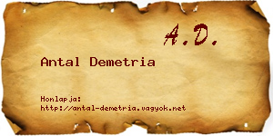 Antal Demetria névjegykártya